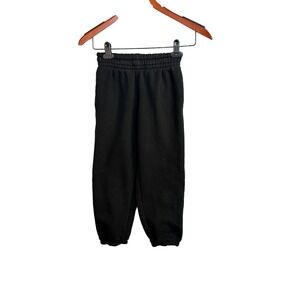 Athleta Girl Joggers Size‎ 7 Black Fleece Sweatpants Elastic Waist Cozy Active